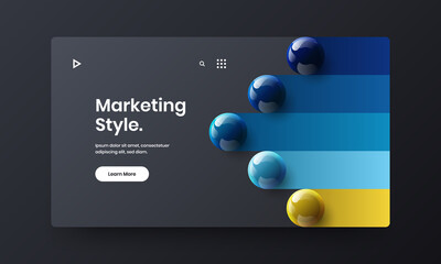 Abstract realistic spheres corporate cover layout. Vivid front page design vector template.