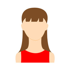 Woman avatar icon isolated on a white background