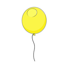 Yellow balloon icon isolated on a white background
