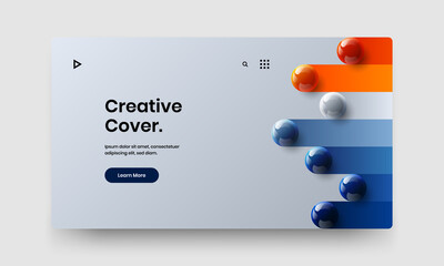 Isolated banner vector design layout. Simple 3D balls journal cover illustration.