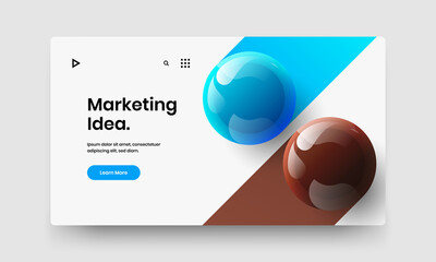 Creative 3D balls corporate cover concept. Clean site screen vector design illustration.