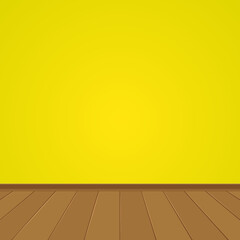 Orange clear wall and wooden floor background