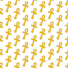 Ancient Egyptian ankh seamless pattern