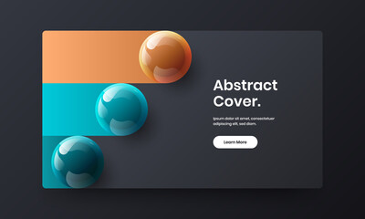 Trendy 3D spheres front page concept. Creative presentation design vector illustration.