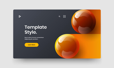 Bright corporate identity vector design layout. Modern realistic balls front page concept.