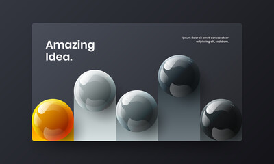 Simple 3D balls site template. Abstract journal cover vector design layout.