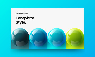 Minimalistic 3D balls corporate identity template. Trendy website design vector layout.