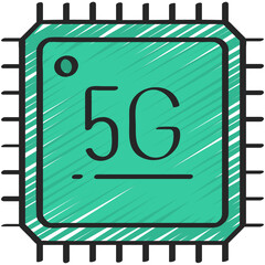 5G CPU Chip Icon