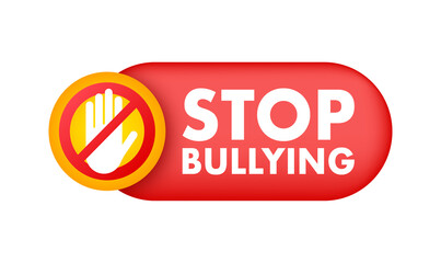 Stop Bullying Sign. Cyber protection. Social Problems. Vector illustration.
