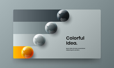 Bright placard design vector illustration. Trendy 3D spheres booklet concept.