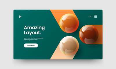 Original corporate cover design vector template. Simple 3D balls handbill concept.
