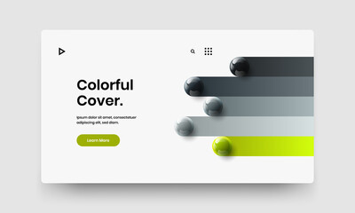 Premium banner vector design concept. Modern realistic balls journal cover layout.
