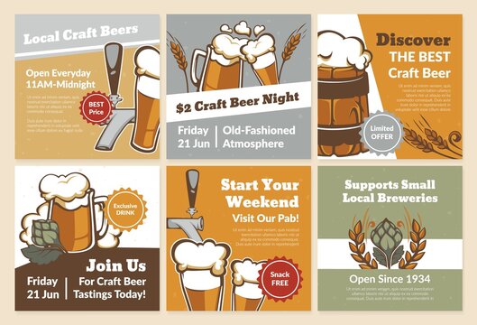 Local craft beer tasting promo at social media set