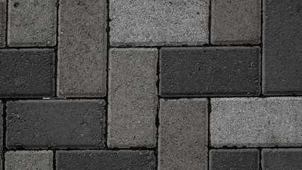 Grey brick old stone street road, pavement texture