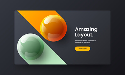 Premium handbill design vector illustration. Fresh 3D spheres leaflet concept.