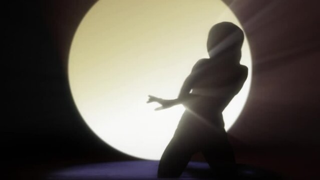 silhouette of Sexy Women Dancing in Strobe Light
