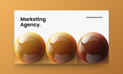 Geometric 3D balls book cover template. Amazing web banner vector design layout.