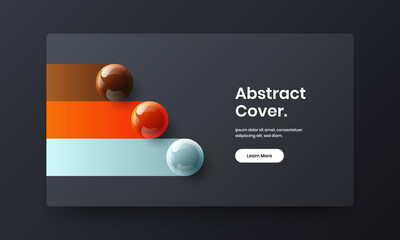 Colorful 3D spheres handbill illustration. Unique company identity design vector layout.