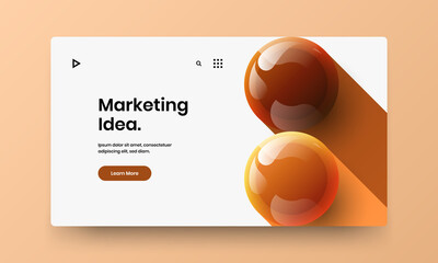 Fresh 3D balls poster template. Creative handbill vector design concept.