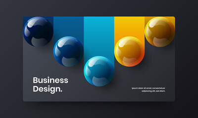 Premium company cover design vector illustration. Fresh 3D balls handbill concept.