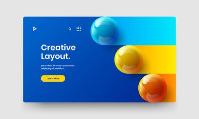 Premium 3D balls book cover illustration. Vivid banner vector design layout.