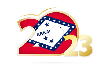 Year 2023 with Arkansas Flag pattern.