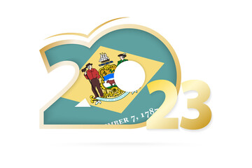 Year 2023 with Delaware Flag pattern.