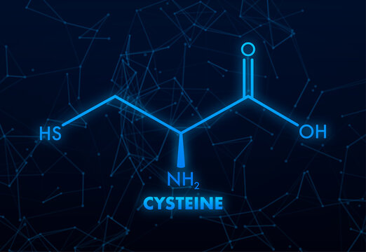 Cysteine molecular skeletal chemical formula. 3d icon with cysteine