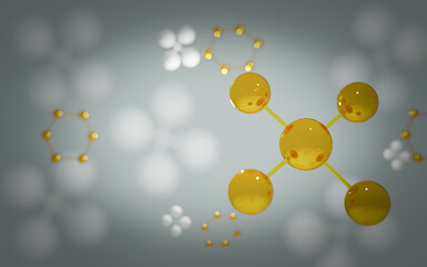 molecule or atom, Abstract structure for Science or medical background, 3d illustration.