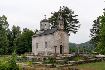 Fototapeta na wymiar Ancient Monastery of the Nativity of the Blessed Virgin Mary in Cetinje.
