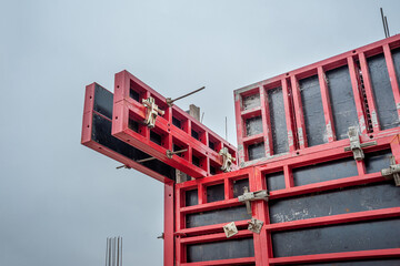 Wall formwork in residential construction.