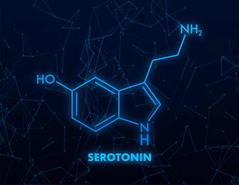 Vector graphic. Serotonin editable stroke outline icon isolated on white background