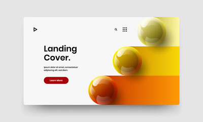 Fresh realistic spheres handbill layout. Premium flyer vector design concept.