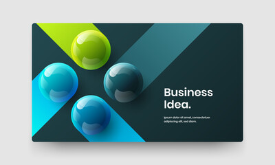 Abstract 3D balls site screen concept. Multicolored cover design vector layout.