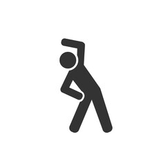 Fitness exercise icon, workout in the gym or at home, sport body pose