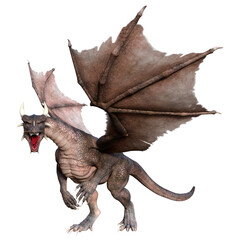 3D Rendering Fairy Tale Dragon on White