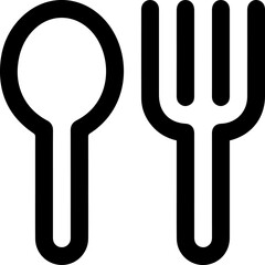 fork and spoon vector icons - linear, outline style