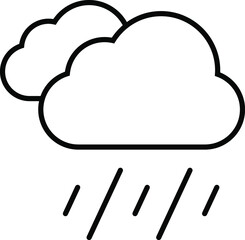 Rain Cloud Icon Art, Cloud with rain weather icon Vector Image.