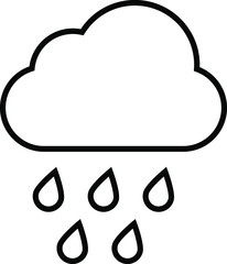 Rain Cloud Icon Art, Cloud with rain weather icon Vector Image.