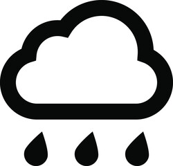Rain Cloud Icon Art, Cloud with rain weather icon Vector Image.