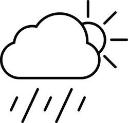 Rain Cloud Icon Art, Cloud with rain weather icon Vector Image.