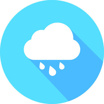 Rain Cloud Icon Art, Cloud with rain weather icon Vector Image.