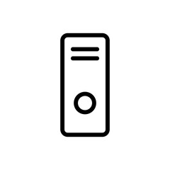 Simple vertical server icon. Web hosting. Vector.