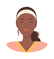 Woman with closed eyes icon. Vector illustration