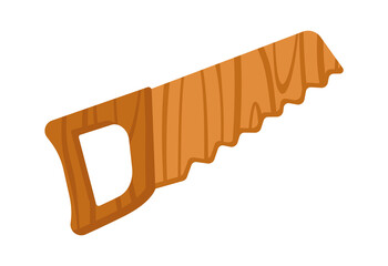 Wooden children toy saw icon. Vector illustration