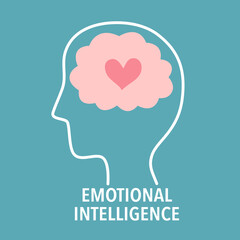 Emotional intelligence or EQ concept vector illustration. Heart and brain.