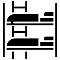 BUNK BED glyph icon,linear,outline,graphic,illustration