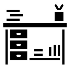 DESK glyph icon,linear,outline,graphic,illustration