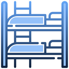 BUNK BED Gradient icon,linear,outline,graphic,illustration
