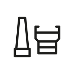 Fototapeta premium Fire hose couplings and fittings isolated icon. Firehose adapters vector icon with editable stroke.